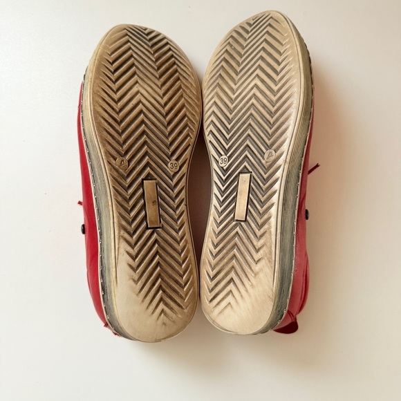 Andrea Conti Red Leather Lace-Up Sneakers | Made in Europe - Picture 6 of 6